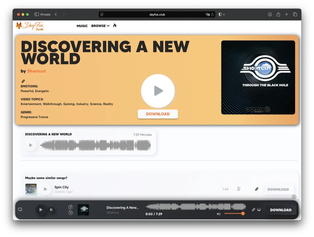 DayFox Club Interface